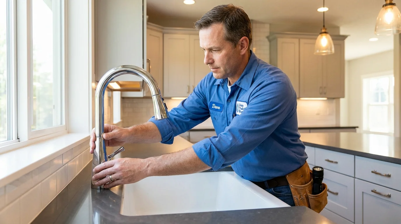 Kitchen faucet installation by Johns Plumbing LLC in Hodgenville