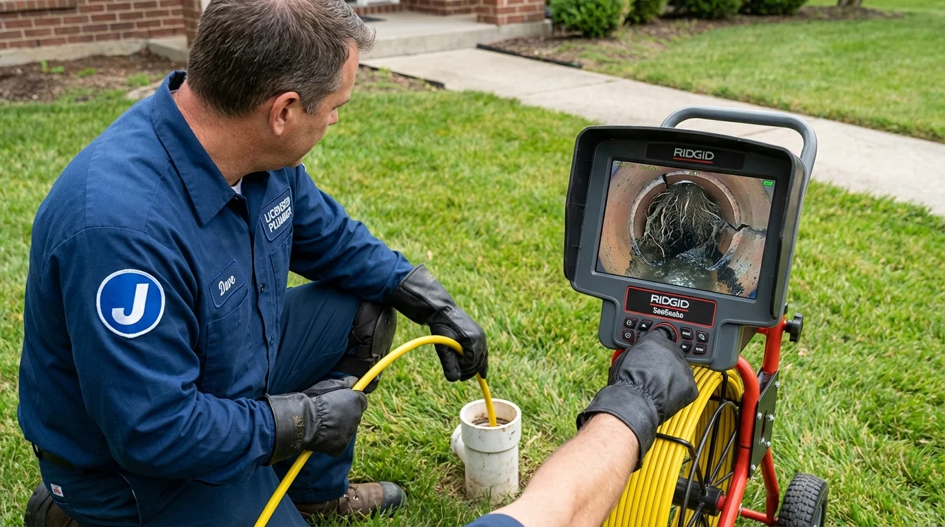 Sewer camera inspection being performed by Johns Plumbing LLC in Hodgenville