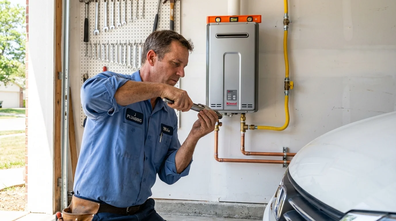 Tankless water heater installation by a Johns Plumbing LLC plumber in Hodgenville